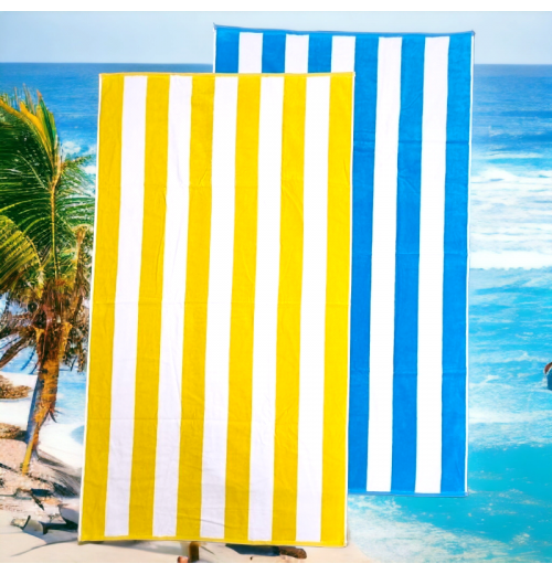PREMIUM Cabana Hotel Stripe Velour Beach Towel PREMIUM Cabana Hotel Stripe Velour Beach Towel