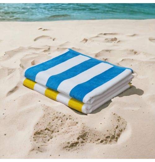 PREMIUM Cabana Hotel Stripe Velour Beach Towel PREMIUM Cabana Hotel Stripe Velour Beach Towel
