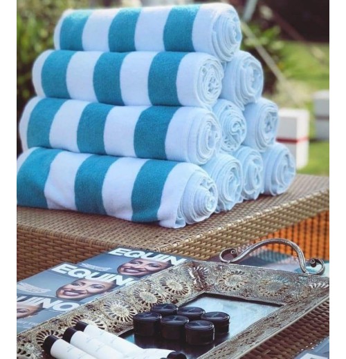 Glodina Hotel Broad Stripe Pool Towel Glodina Hotel Broad Stripe Pool Towel