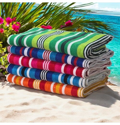Stripe Cotton Velour Beach Towels Stripe Cotton Velour Beach Towels