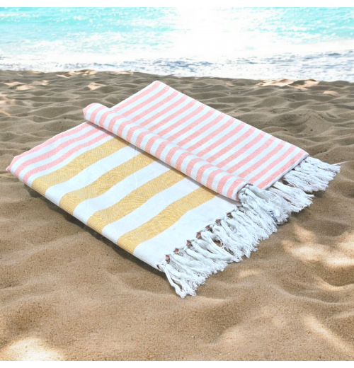 Sunrise - Cotton Hammam Beach Towel with reversible Toweling Sunrise - Cotton Hammam Beach Towel with reversible Toweling